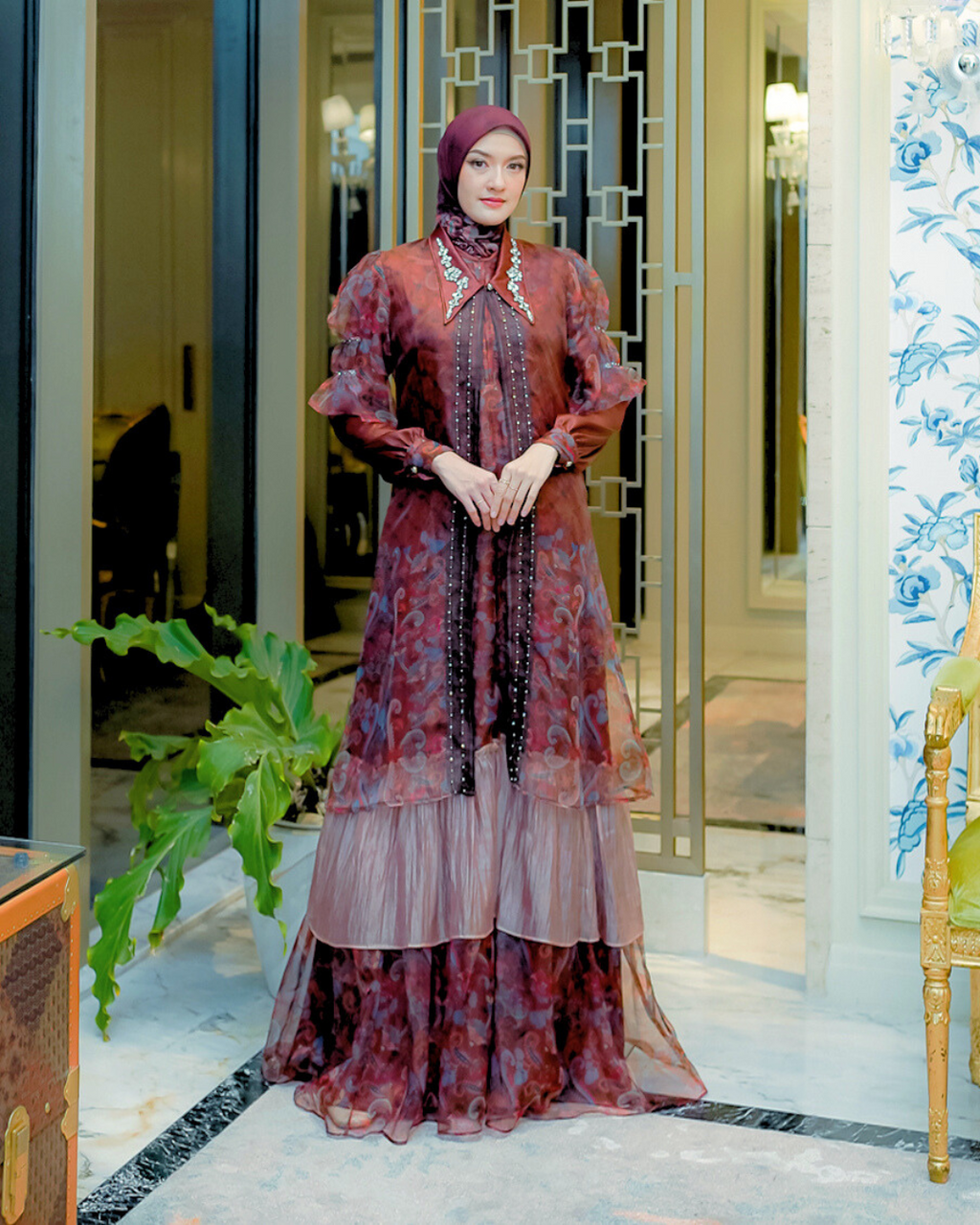 ZAURA DRESS - CINNAMON BROWN