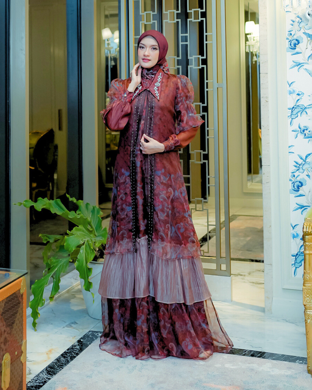 ZAURA DRESS - CINNAMON BROWN