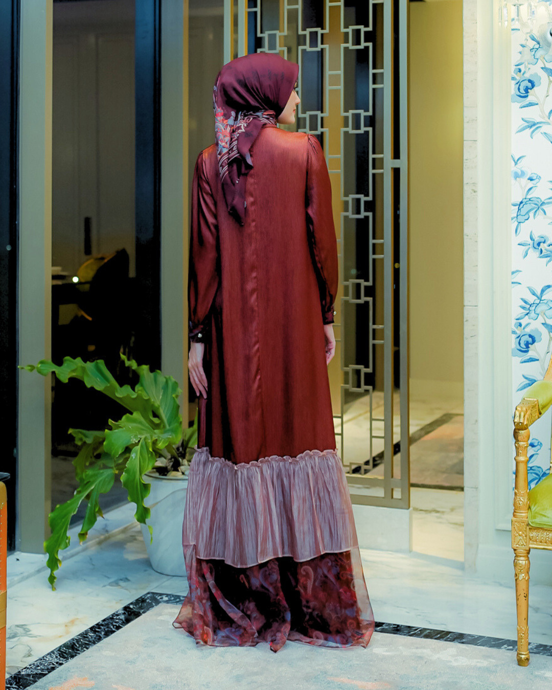 ZAURA DRESS - CINNAMON BROWN
