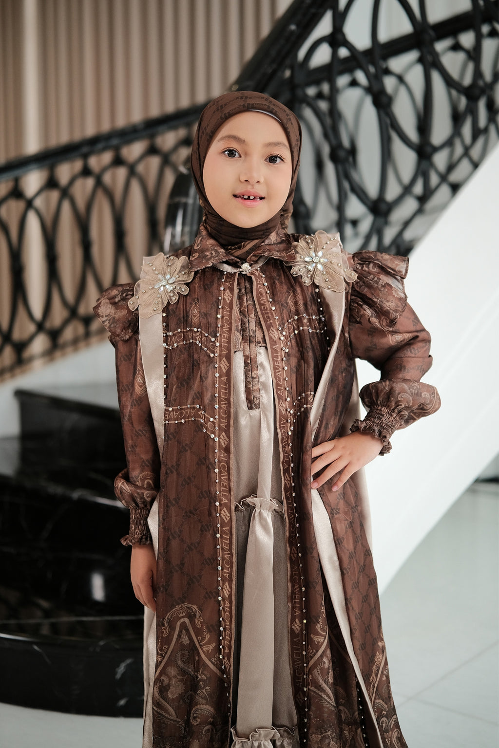 MAHEERA KIDS DRESS - MAHOGANY