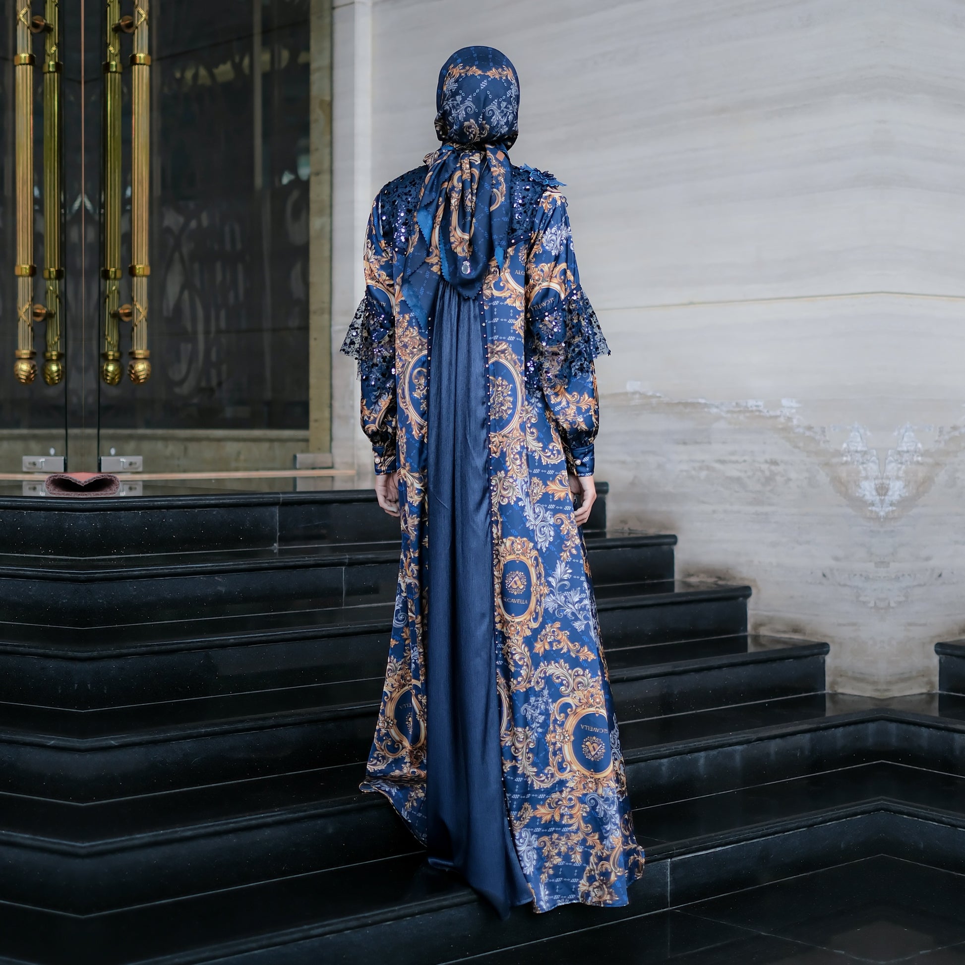 MALEEKA DRESS - NAVY