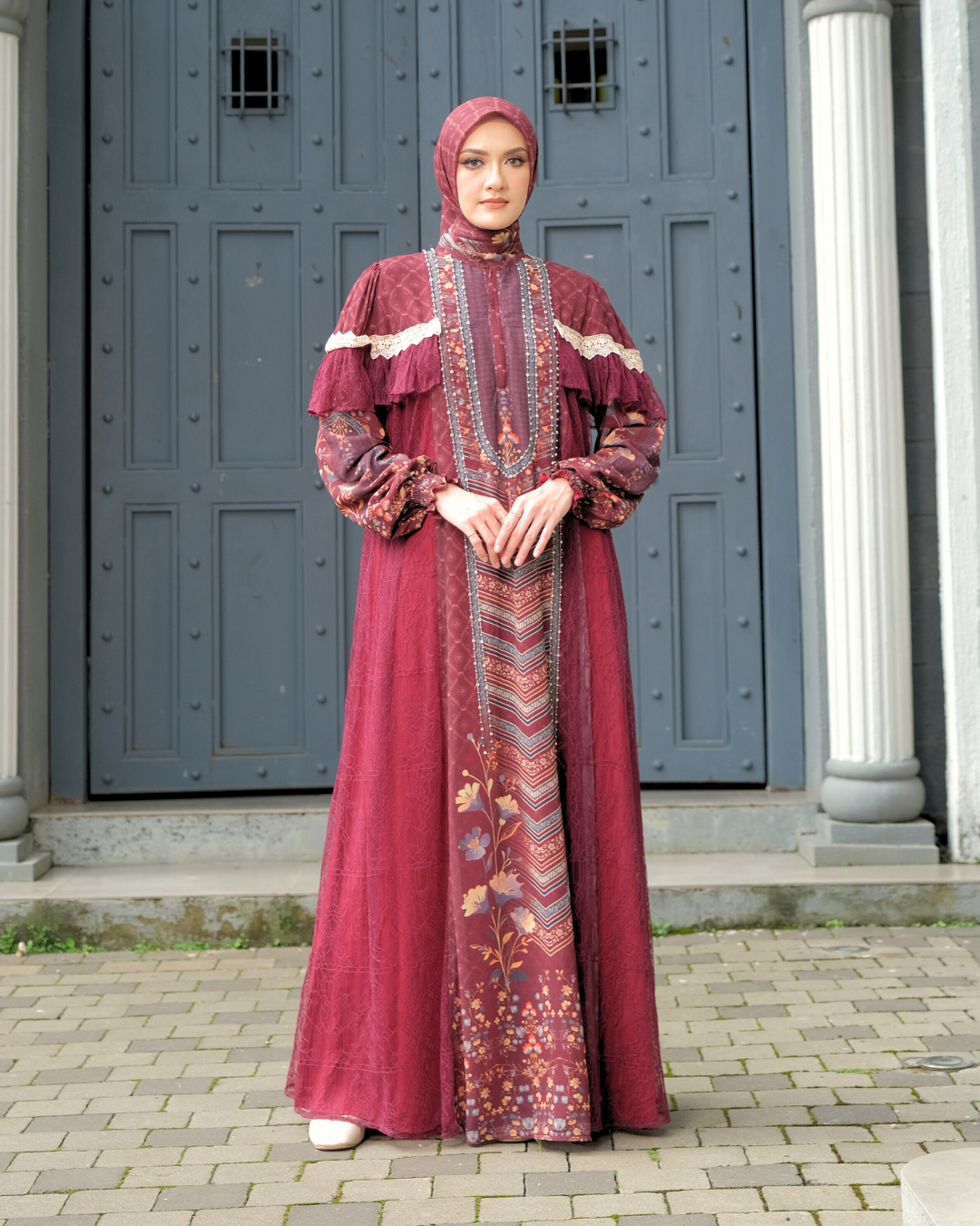 MAYESHA DRESS - MAROON