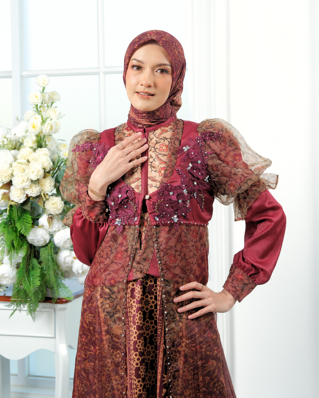 ZYANA DRESS - WINEBERRY
