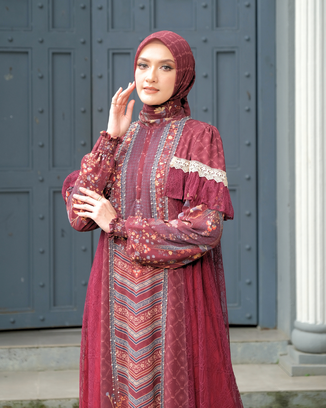 MAYESHA DRESS - MAROON