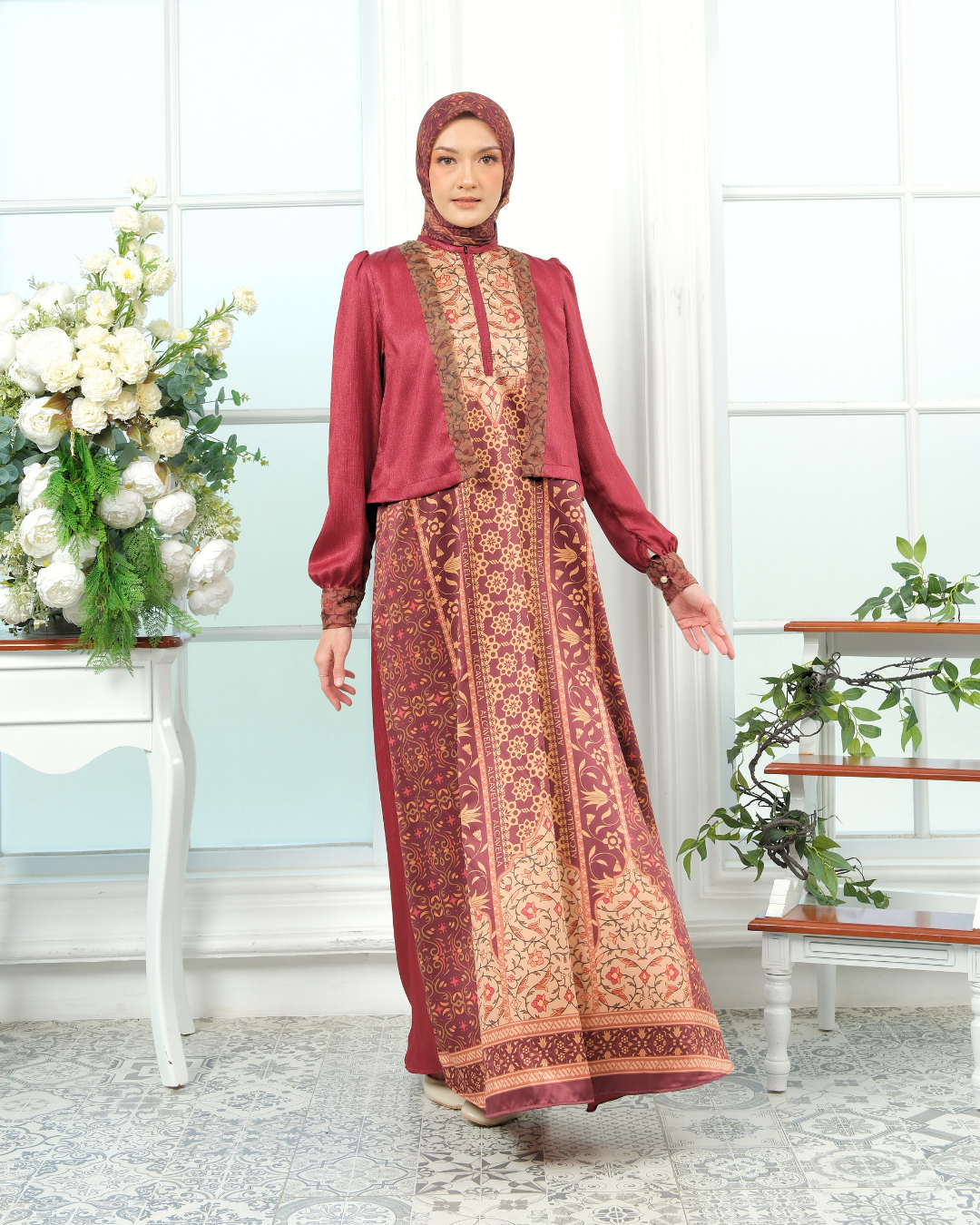 ZYANA DRESS - WINEBERRY