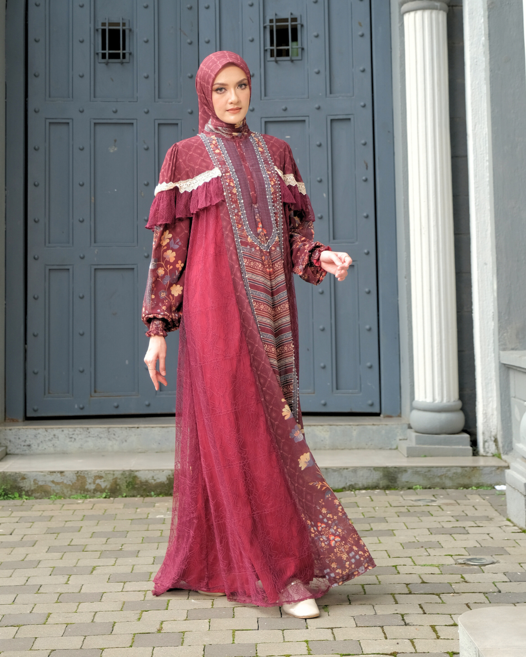 MAYESHA DRESS - MAROON