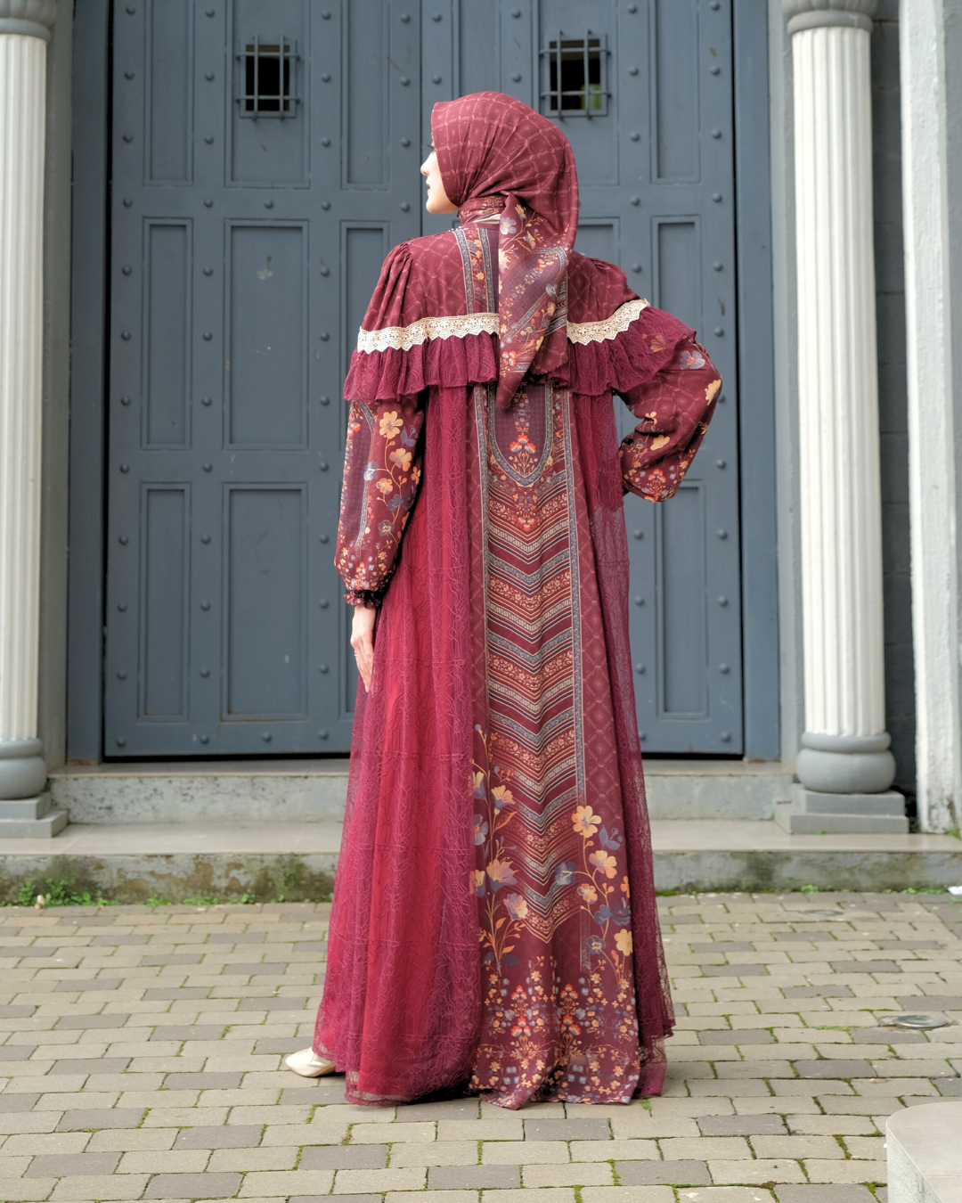 MAYESHA DRESS - MAROON