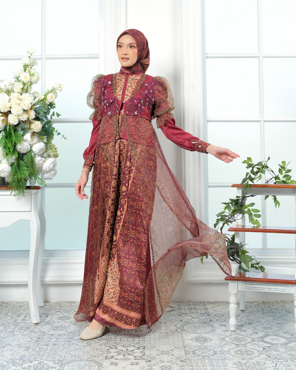 ZYANA DRESS - WINEBERRY