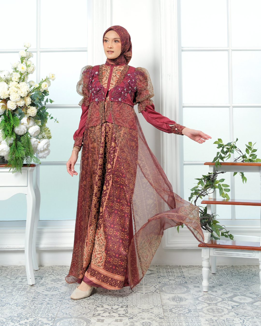 ZYANA DRESS - WINEBERRY