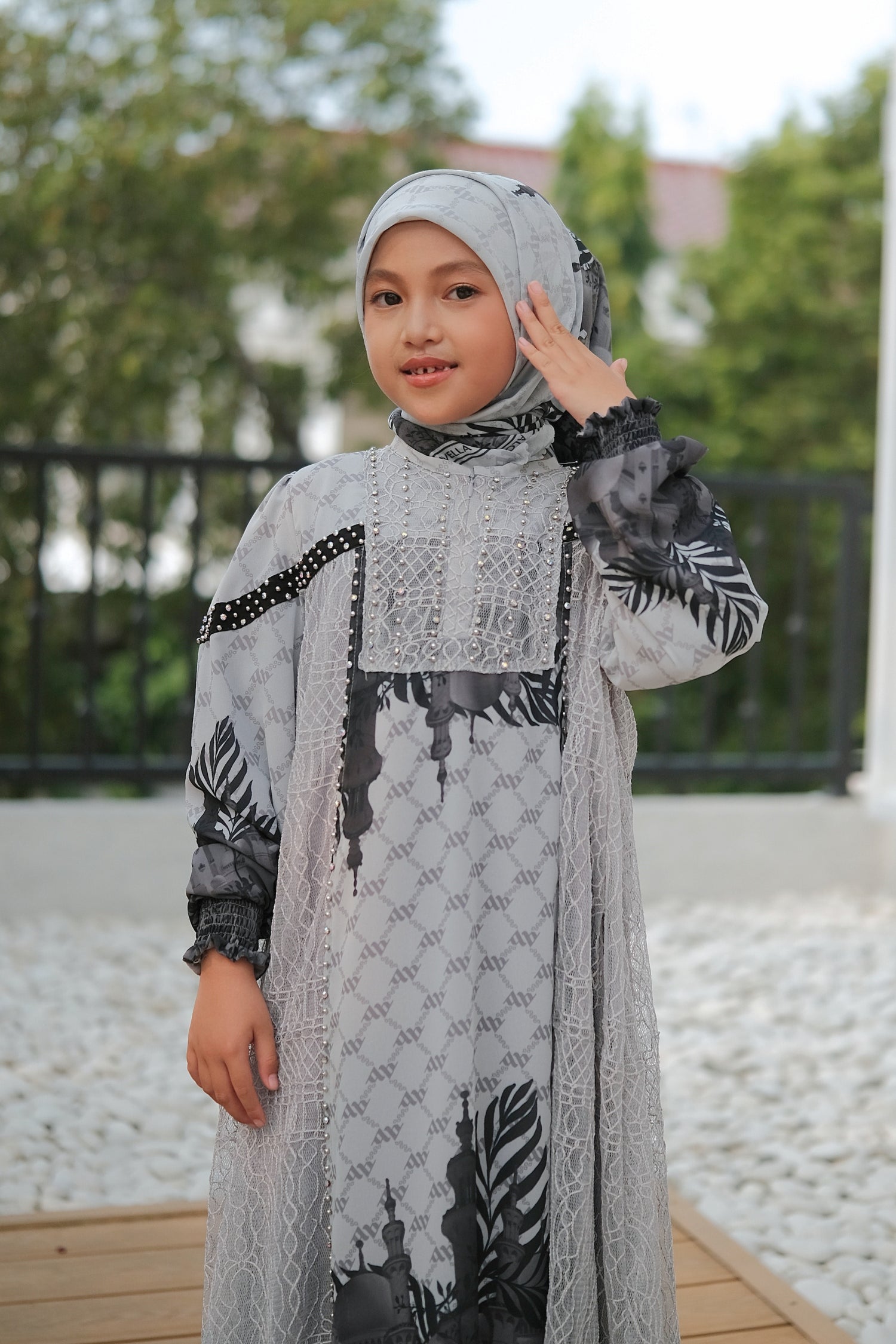 MAYESHA KIDS DRESS - GREY
