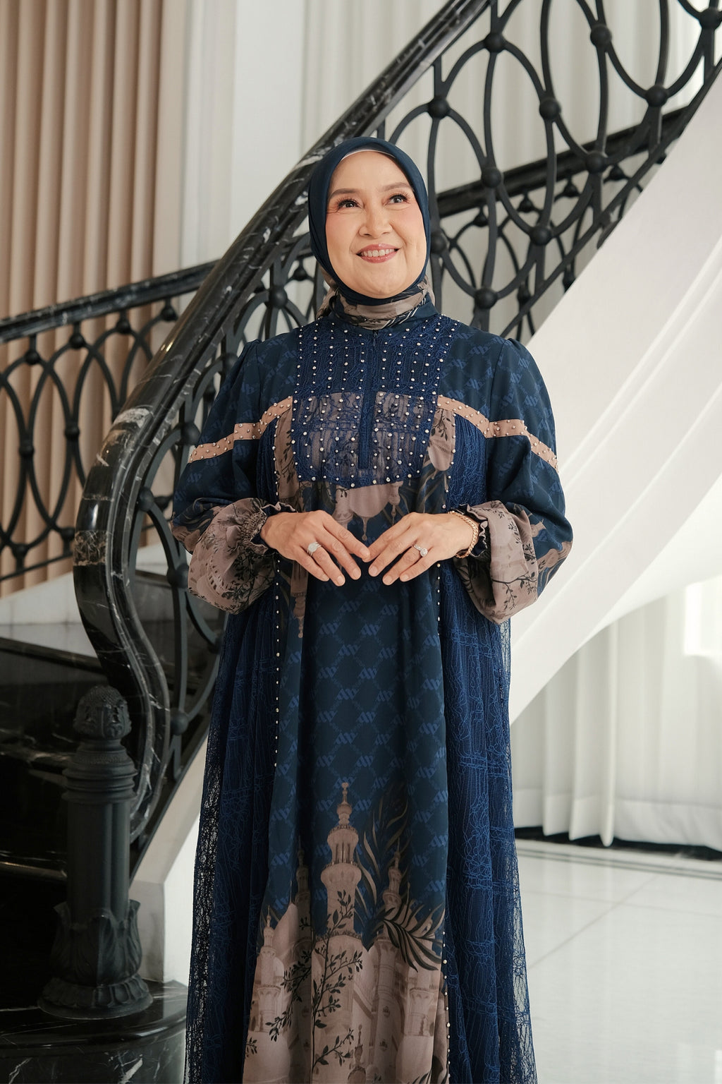 MAYESHA DRESS - NAVY