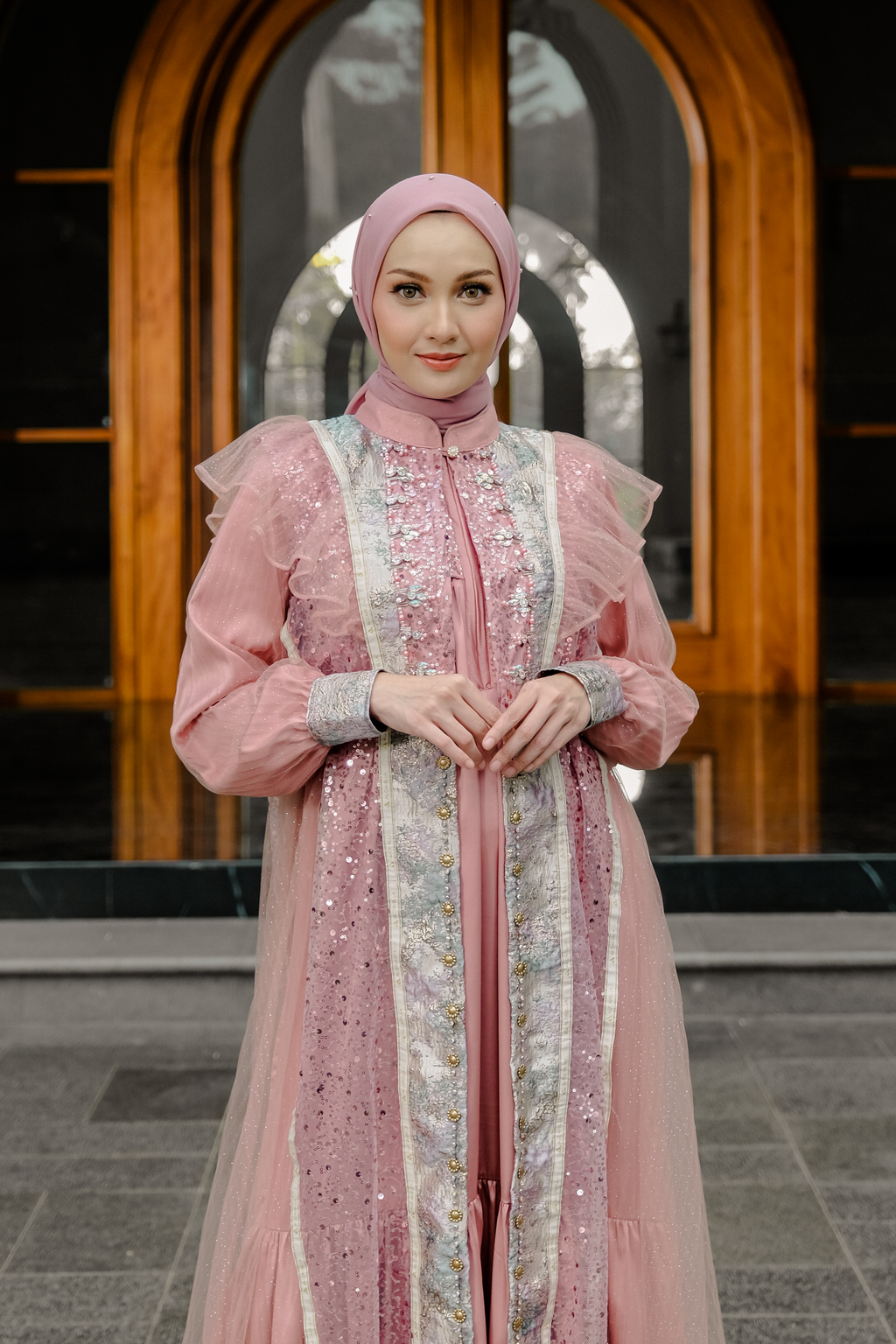 SHARADIVA AYARAA DRESS - DUSTYPINK