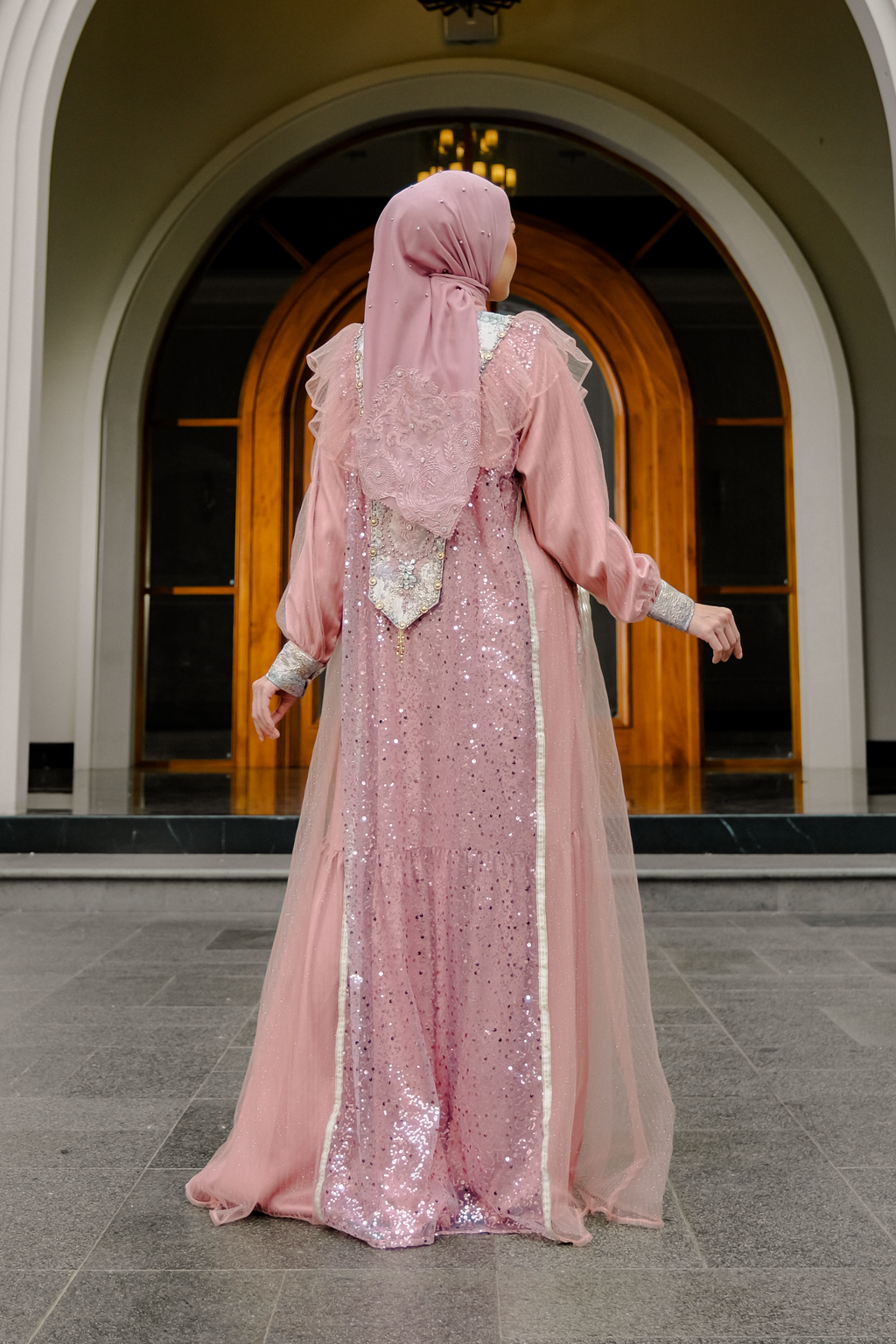 SHARADIVA AYARAA DRESS - DUSTYPINK