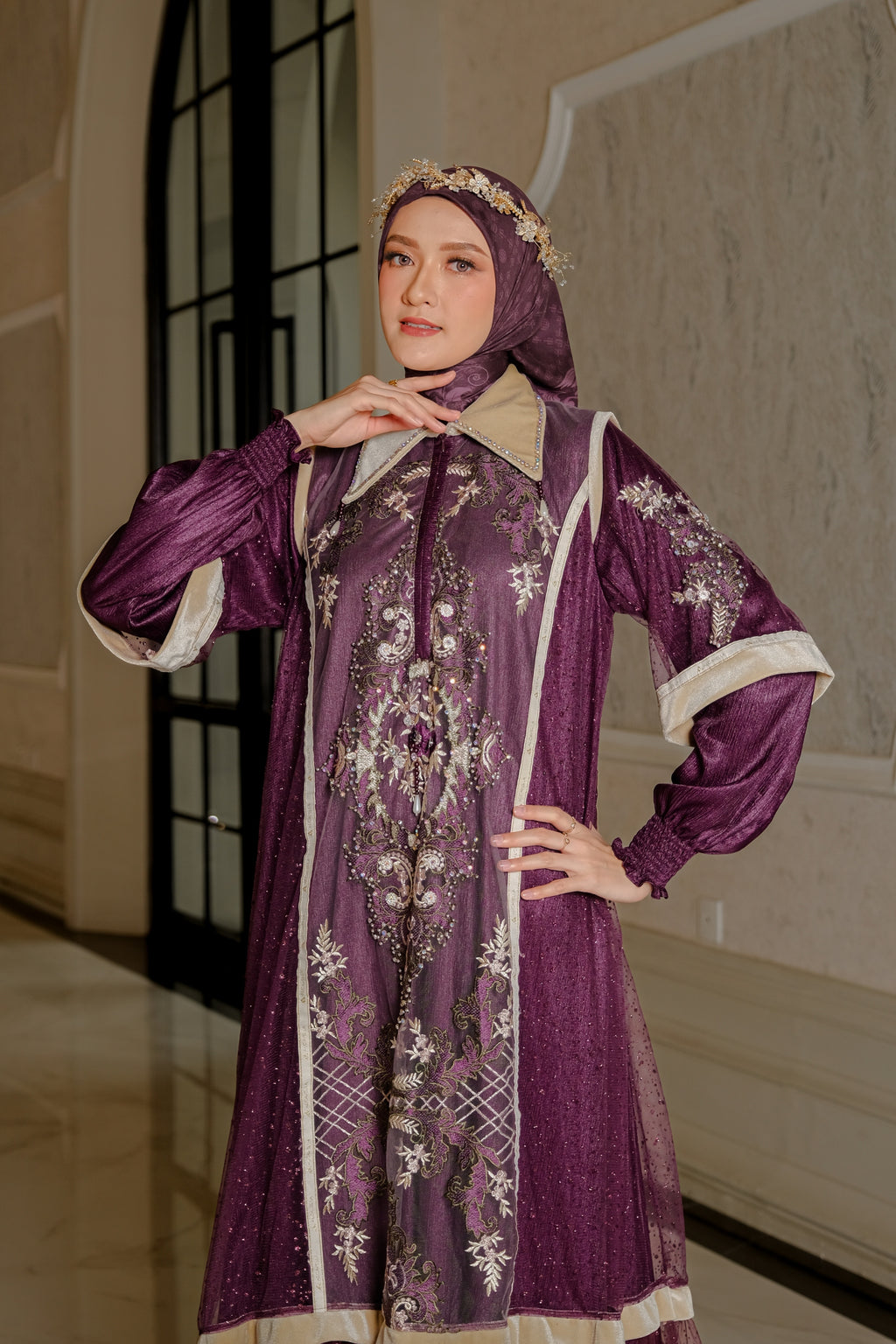 SORAYA BLOOM DRESS - PLUM