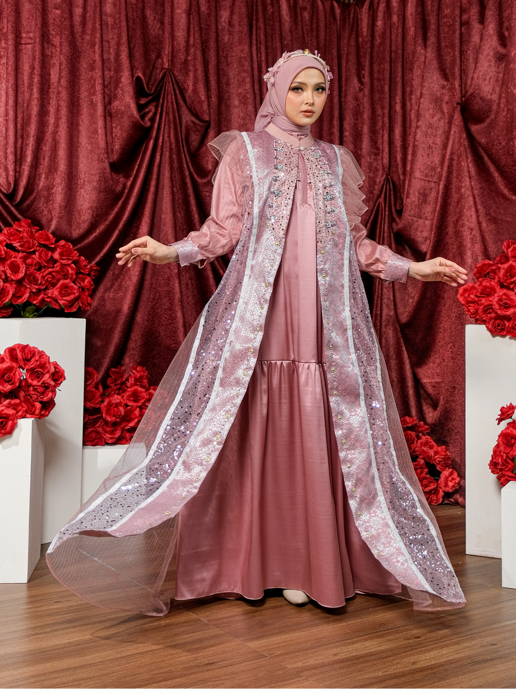 SHARADIVA AYARAA DRESS - BLUSHPINK