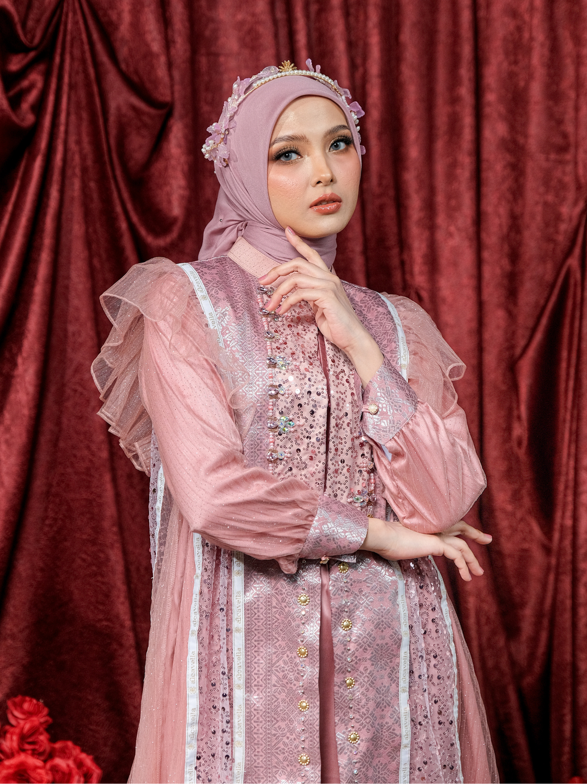 SHARADIVA AYARAA DRESS - BLUSHPINK