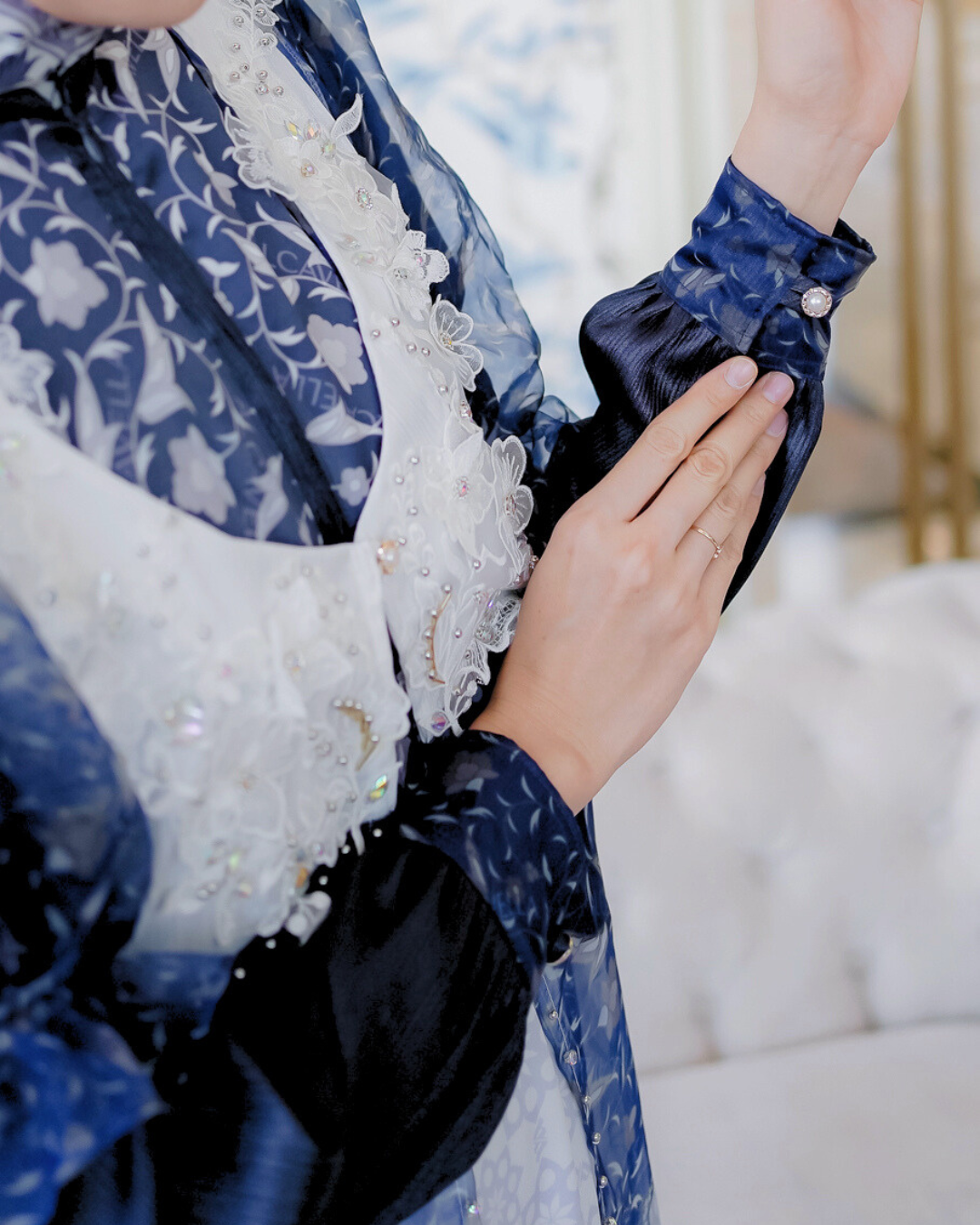 ZYANA DRESS - WHITEBLUE