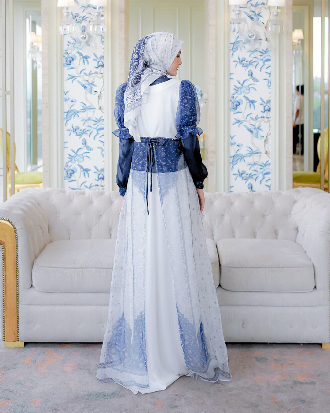 ZYANA DRESS - WHITEBLUE