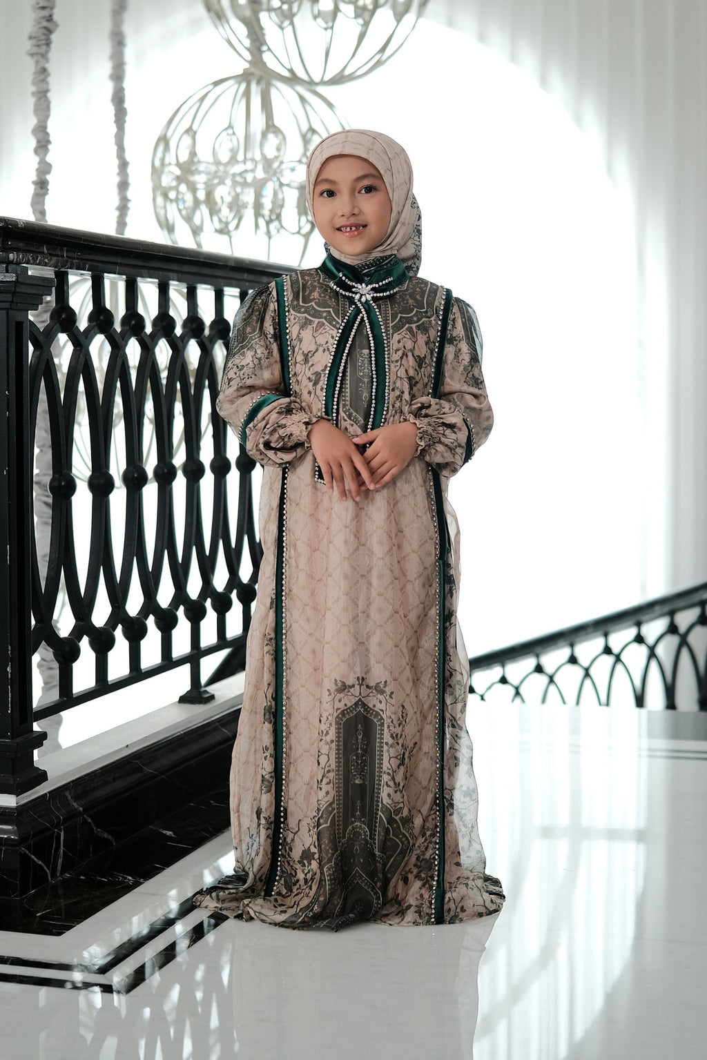 ZANEERA KIDS DRESS - EMERALDCREAM