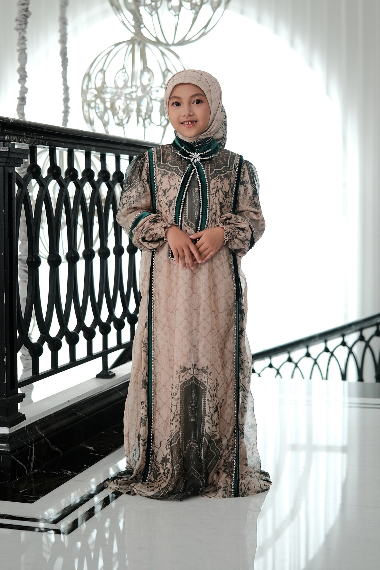 ZANEERA KIDS DRESS - EMERALDCREAM