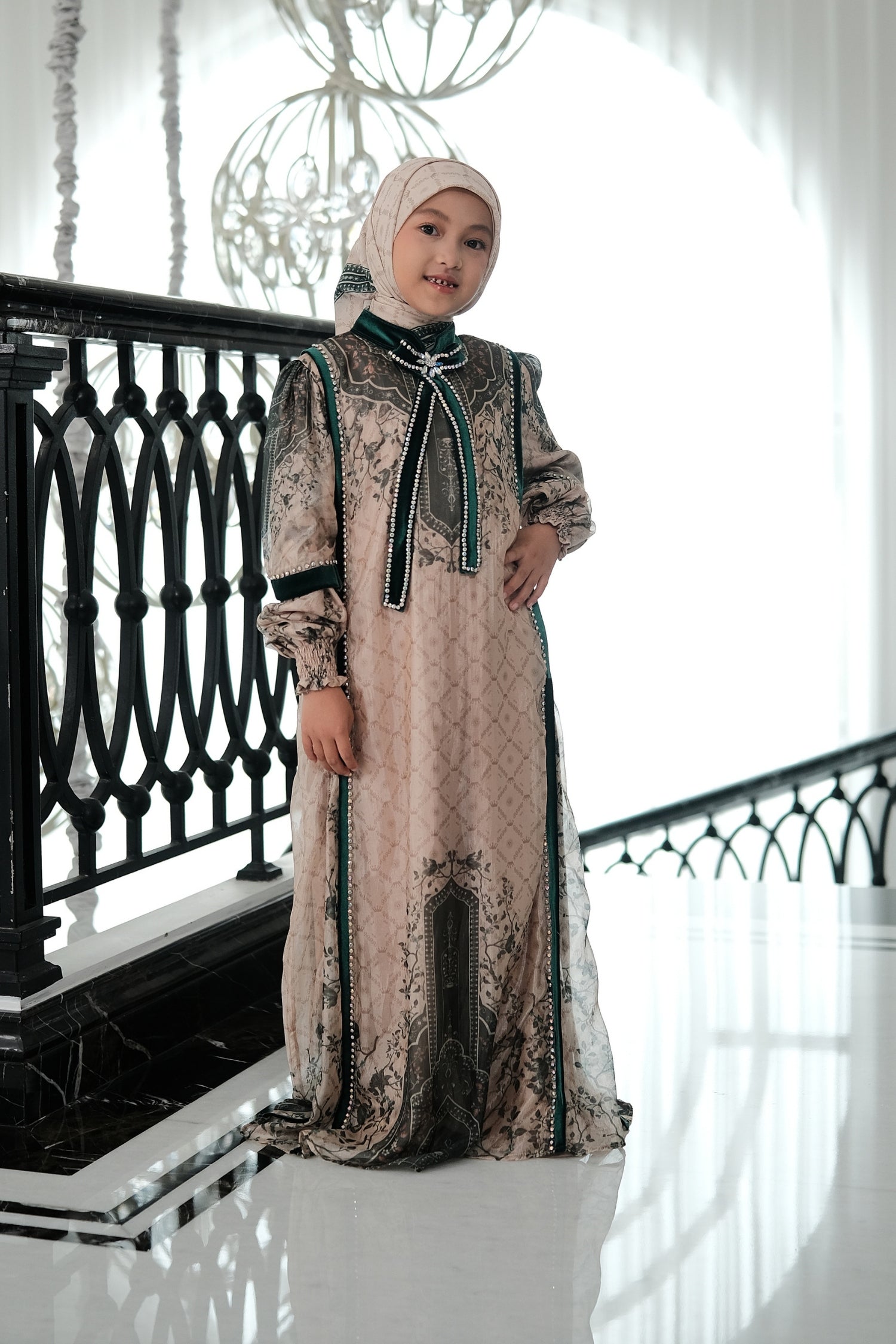 ZANEERA KIDS DRESS - EMERALDCREAM