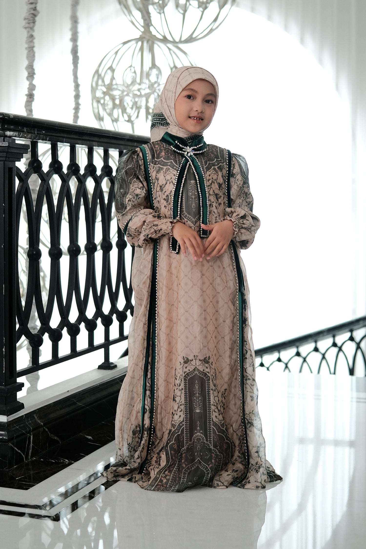 ZANEERA KIDS DRESS - EMERALDCREAM