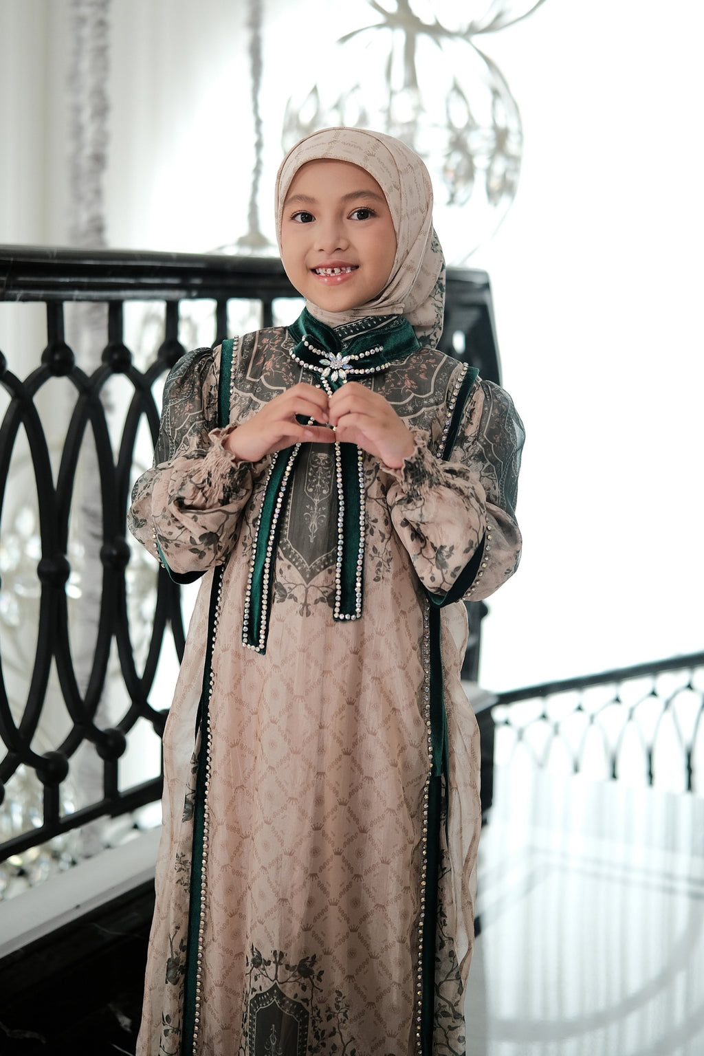 ZANEERA KIDS DRESS - EMERALDCREAM