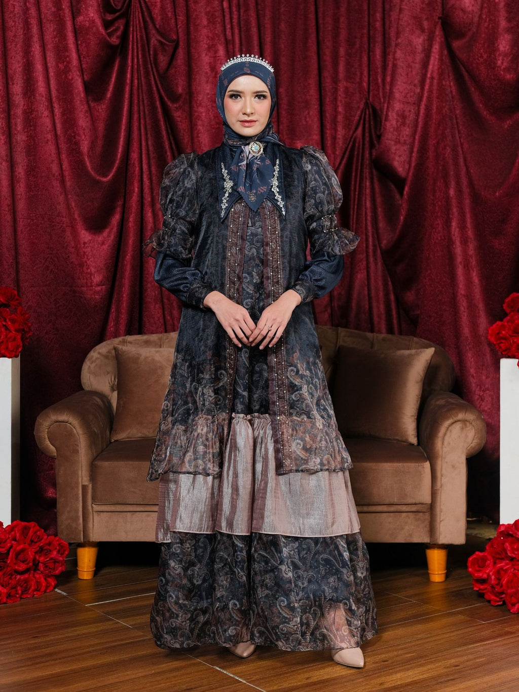 ZAURA DRESS - NAVY