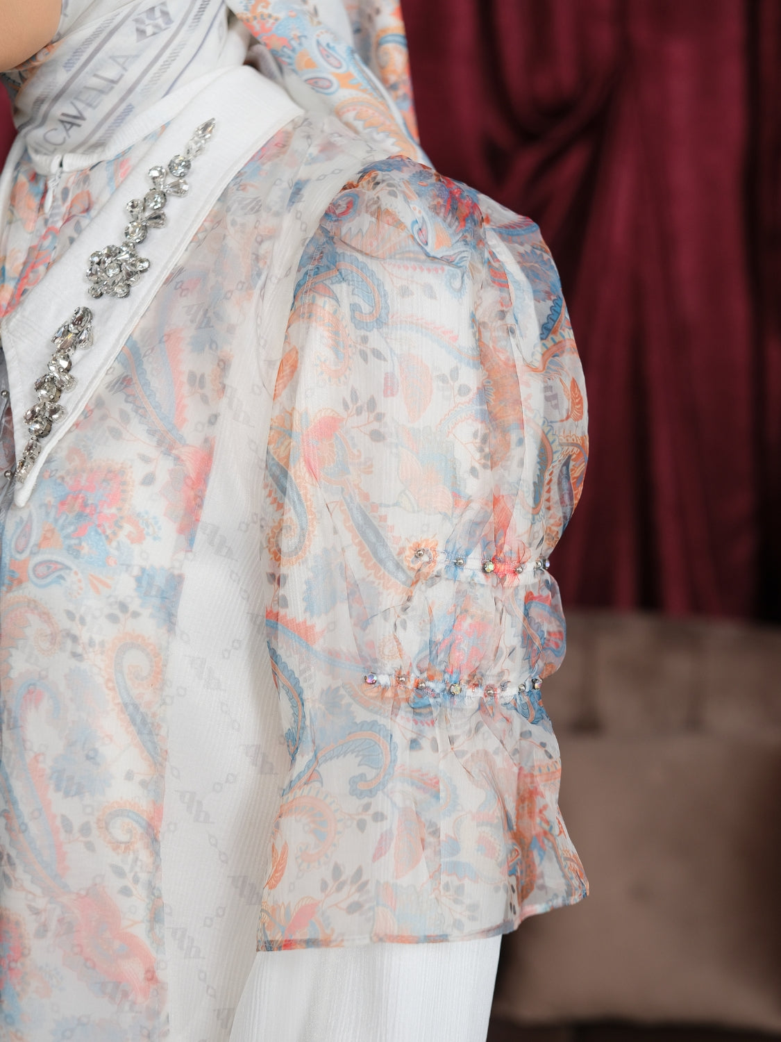 ZAURA DRESS - WHITEBLUE