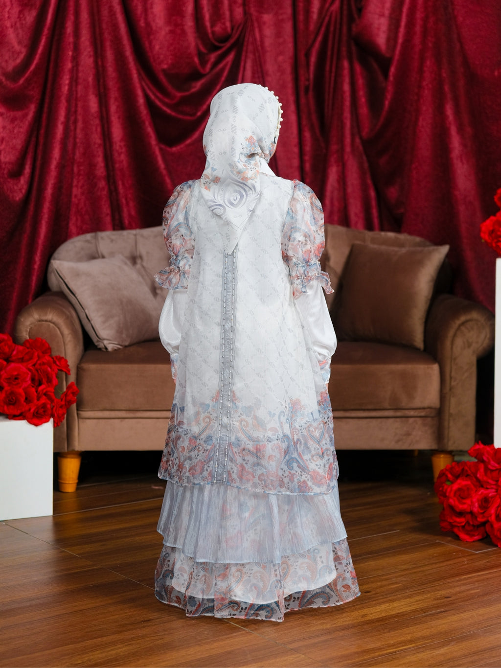 ZAURA KIDS DRESS - WHITEBLUE