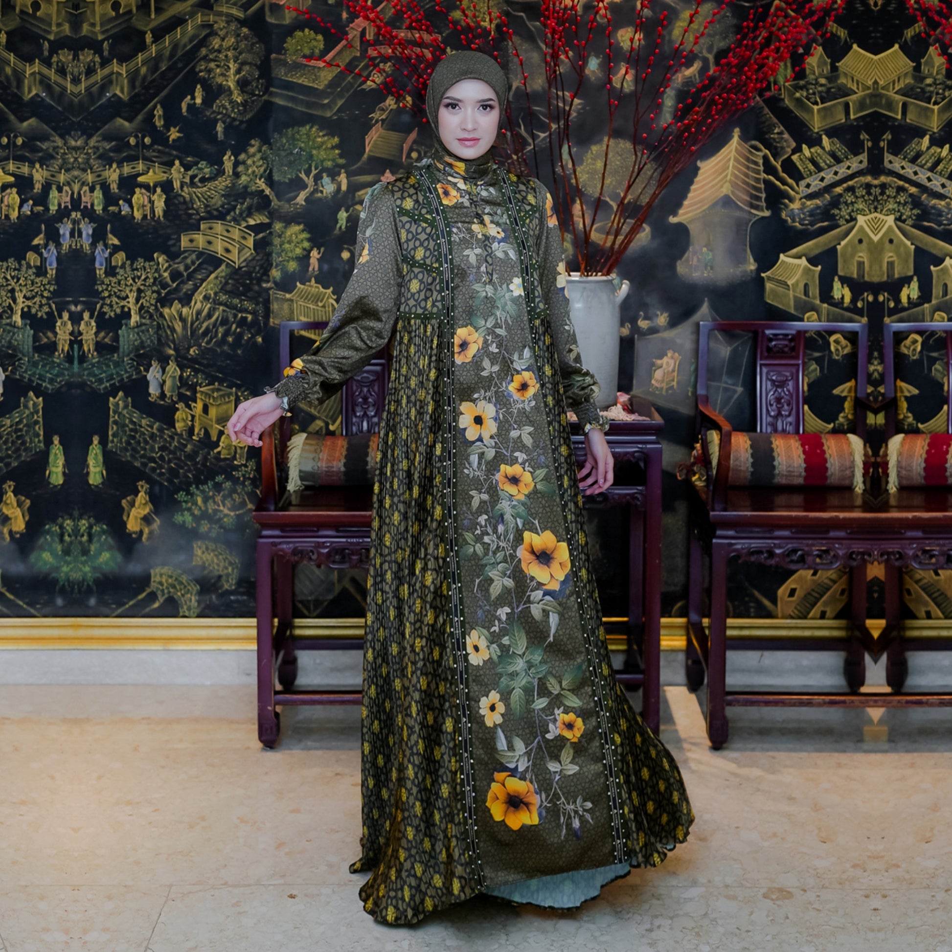 ZEPHYRA DRESS - OLIVE