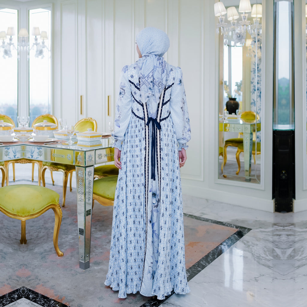 ZEPHYRA DRESS - WHITEBLUE