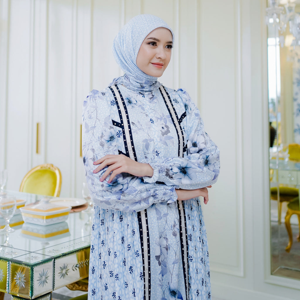 ZEPHYRA DRESS - WHITEBLUE