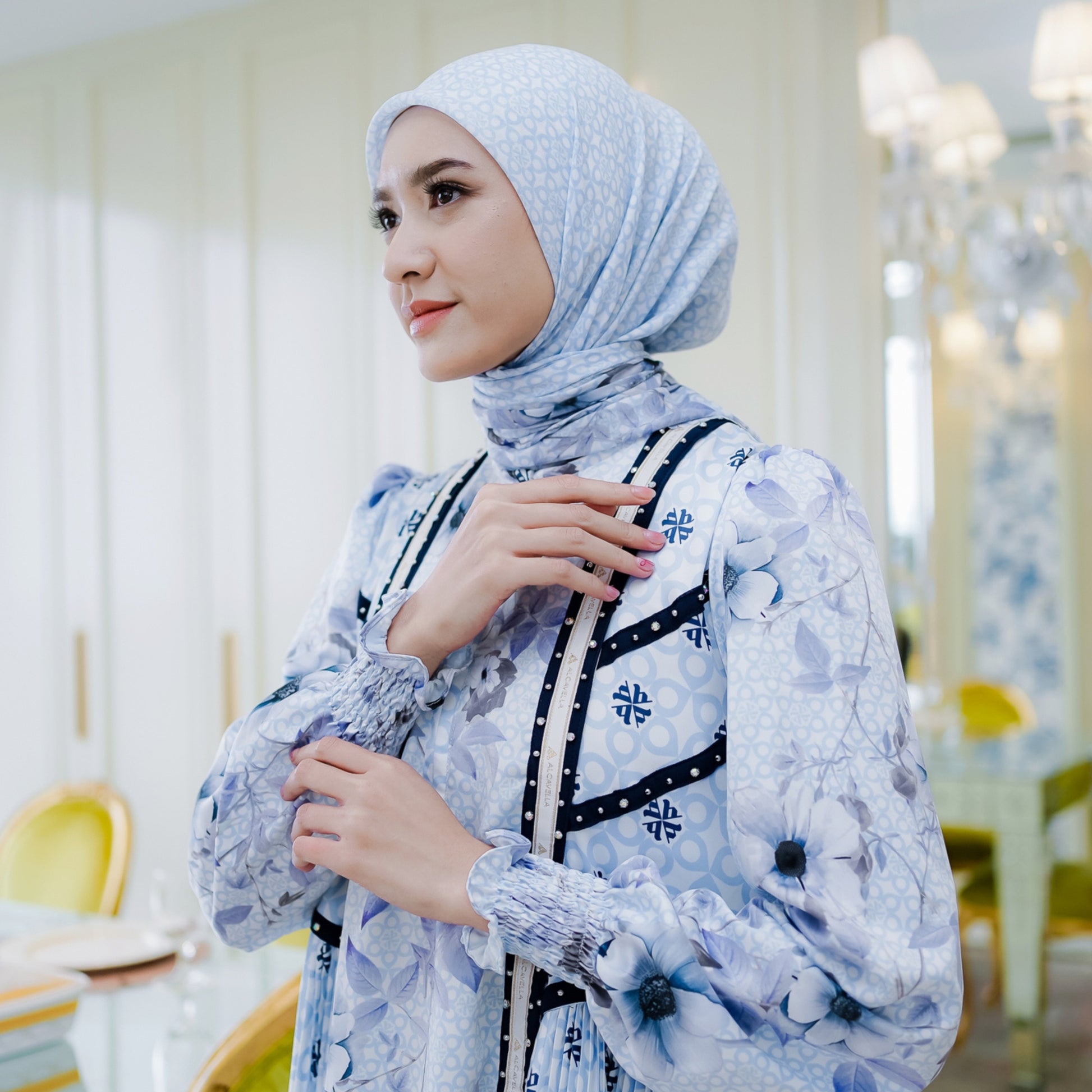 ZEPHYRA DRESS - WHITEBLUE