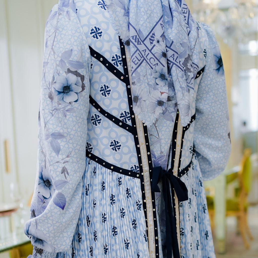 ZEPHYRA DRESS - WHITEBLUE