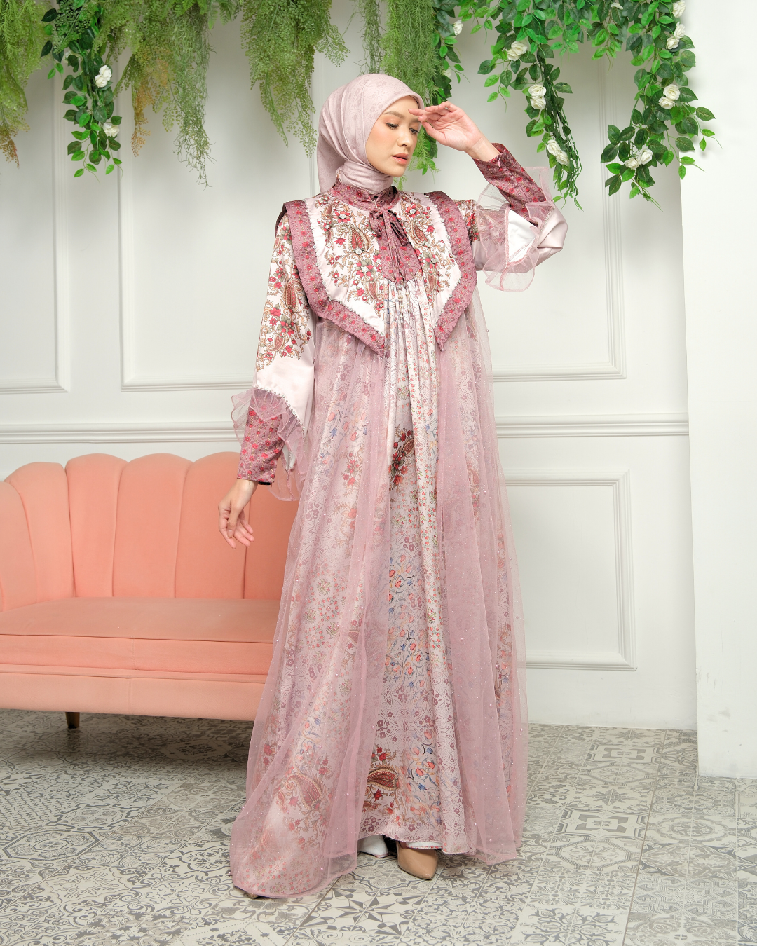 NAVEERA DRESS - DUSTY PINK