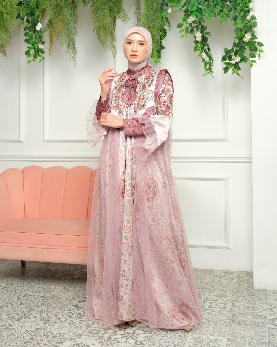 NAVEERA DRESS - DUSTY PINK