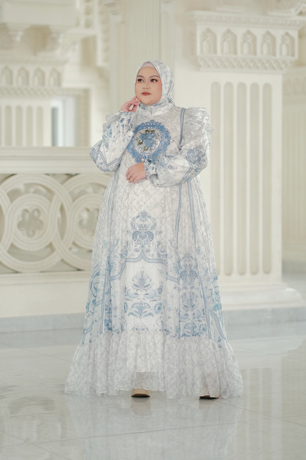 ELVARA DRESS - POWDERBLUE