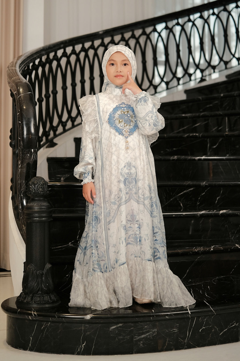 ELVARA KIDS DRESS - POWDERBLUE