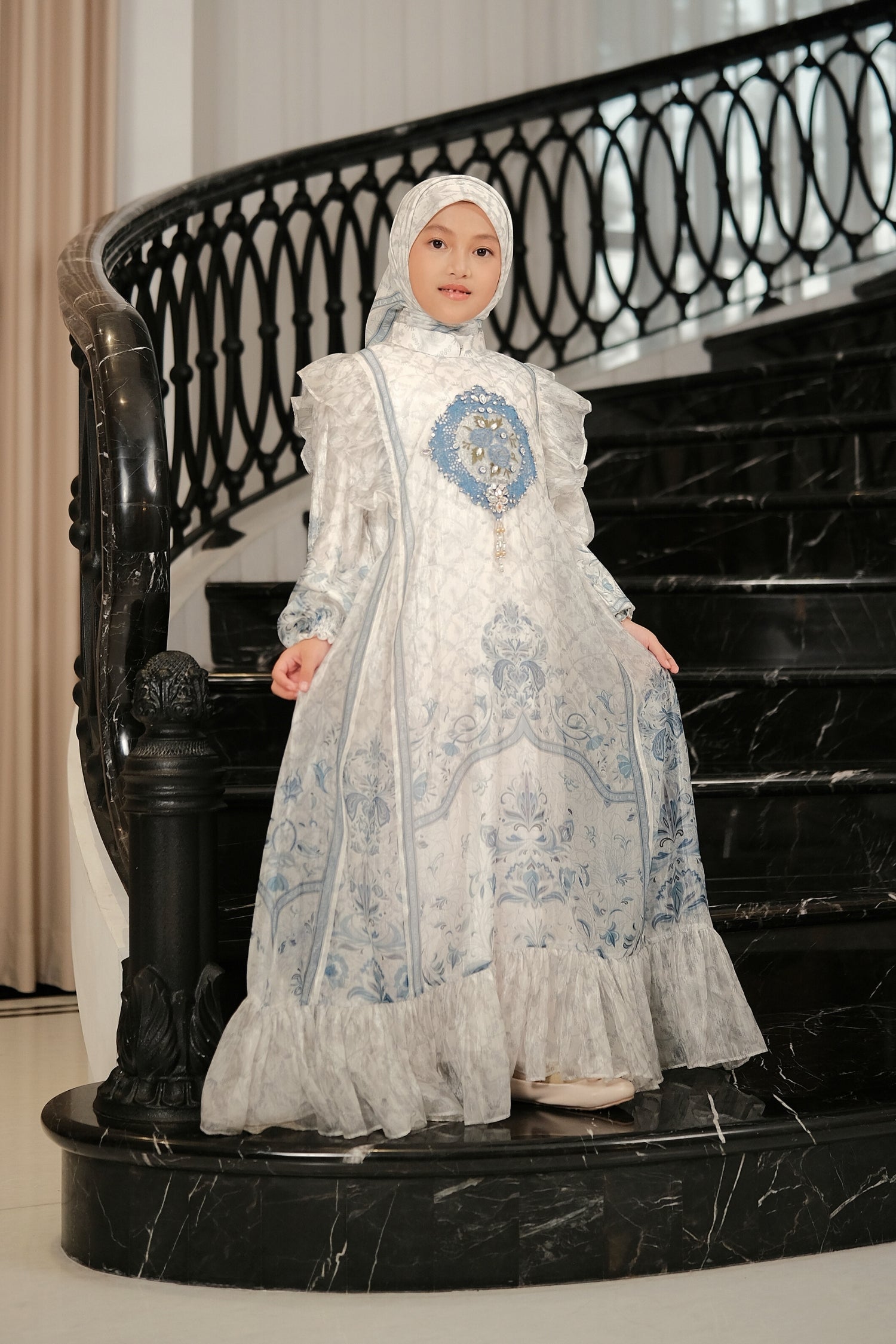 ELVARA KIDS DRESS - POWDERBLUE