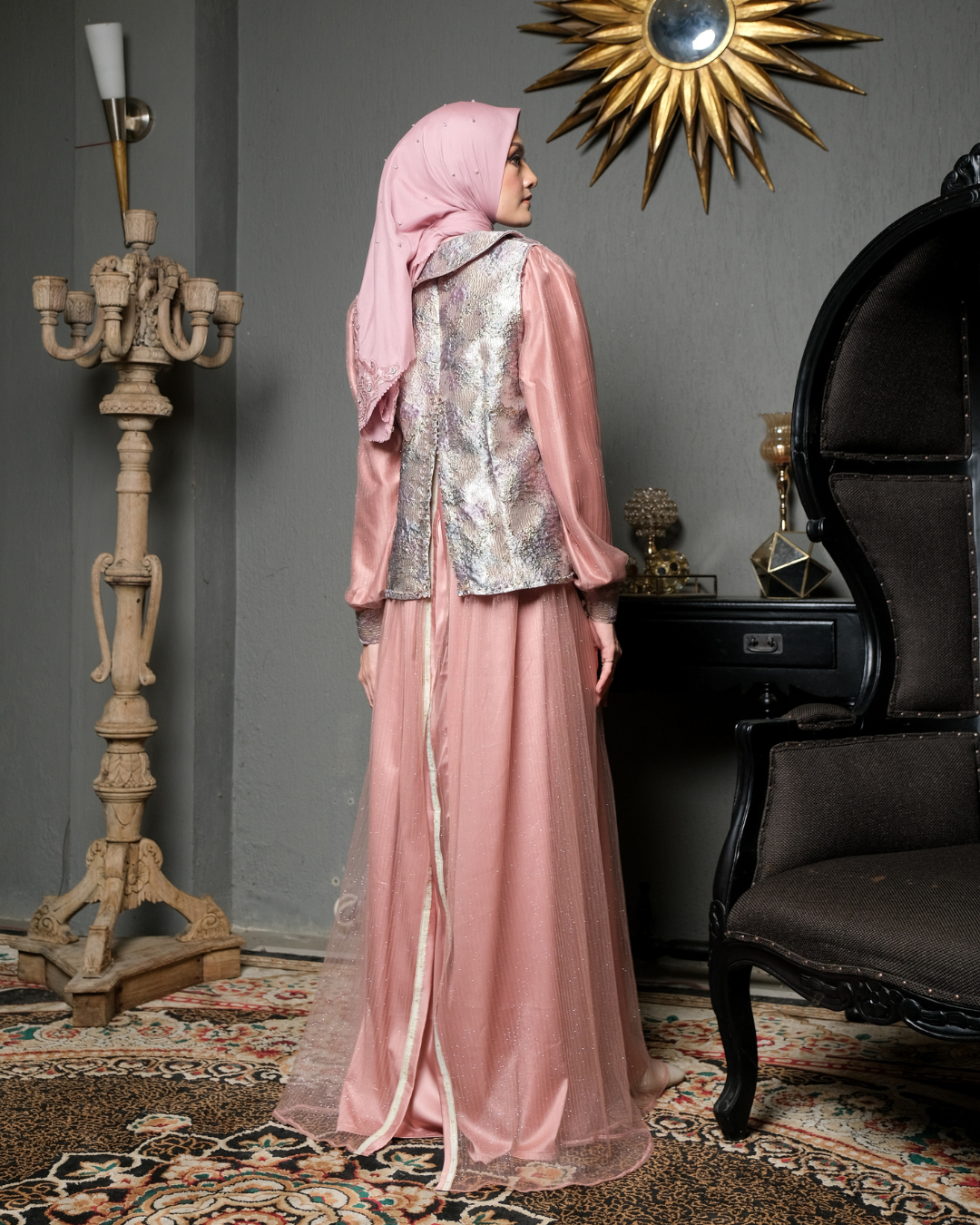 SHARADIVA DRESS - DUSTY PINK