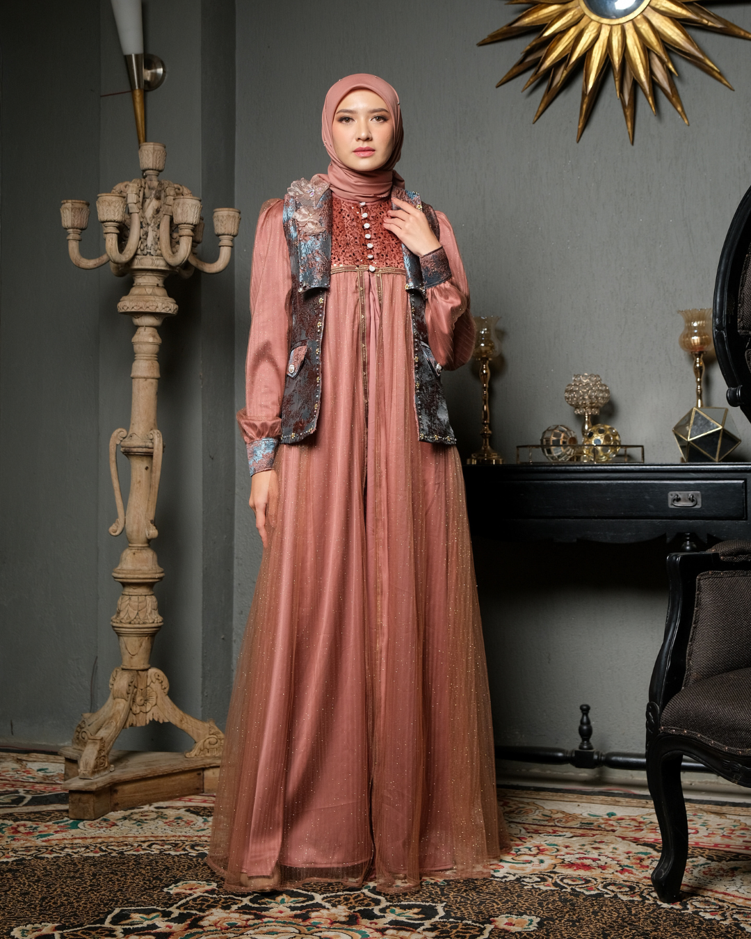 SHARADIVA DRESS - BROWN