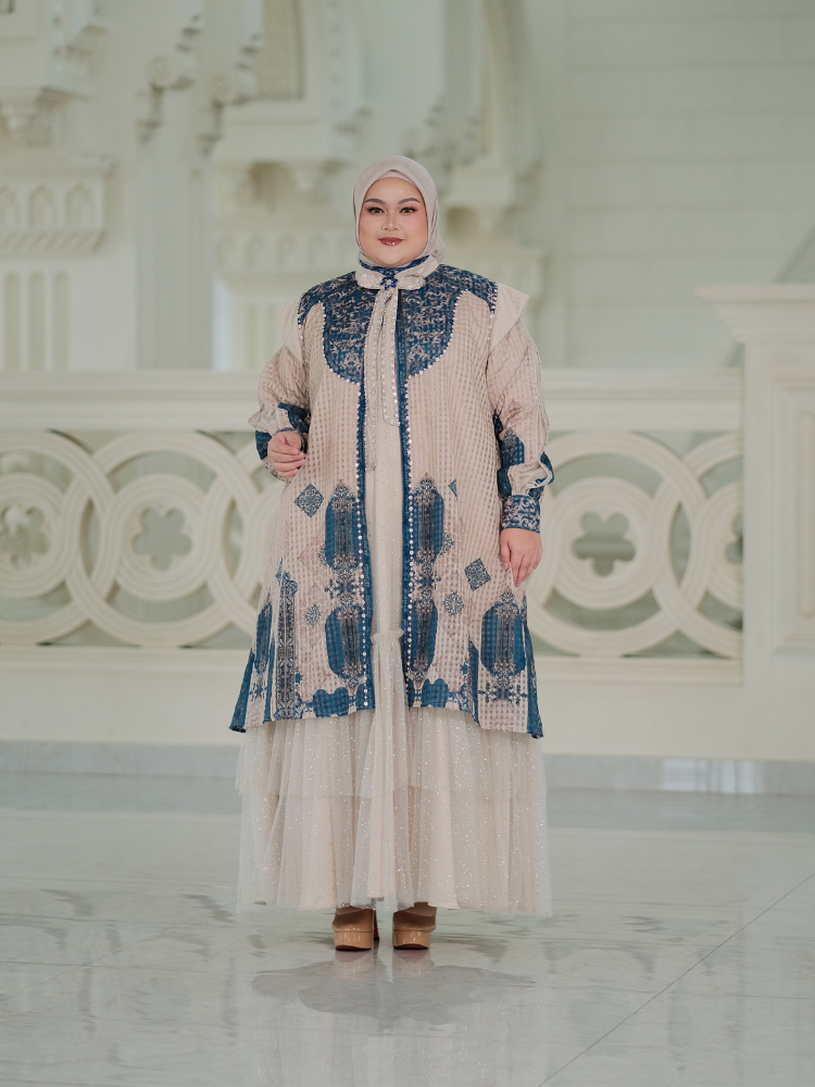 ZYPHARA DRESS - OCEAN CREAM