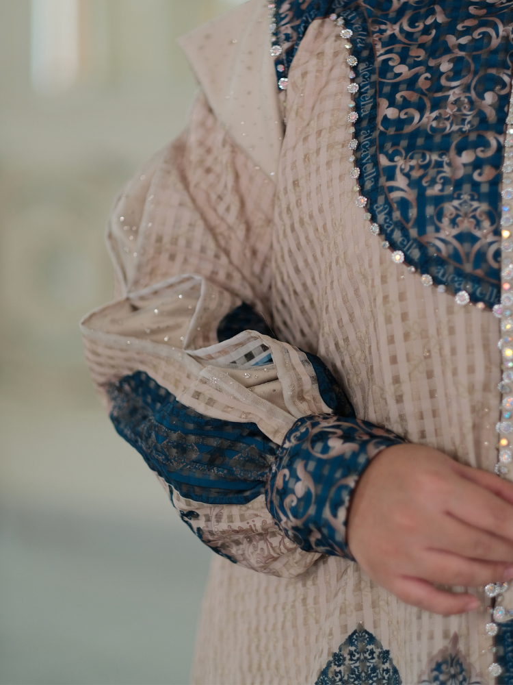 ZYPHARA DRESS - OCEAN CREAM